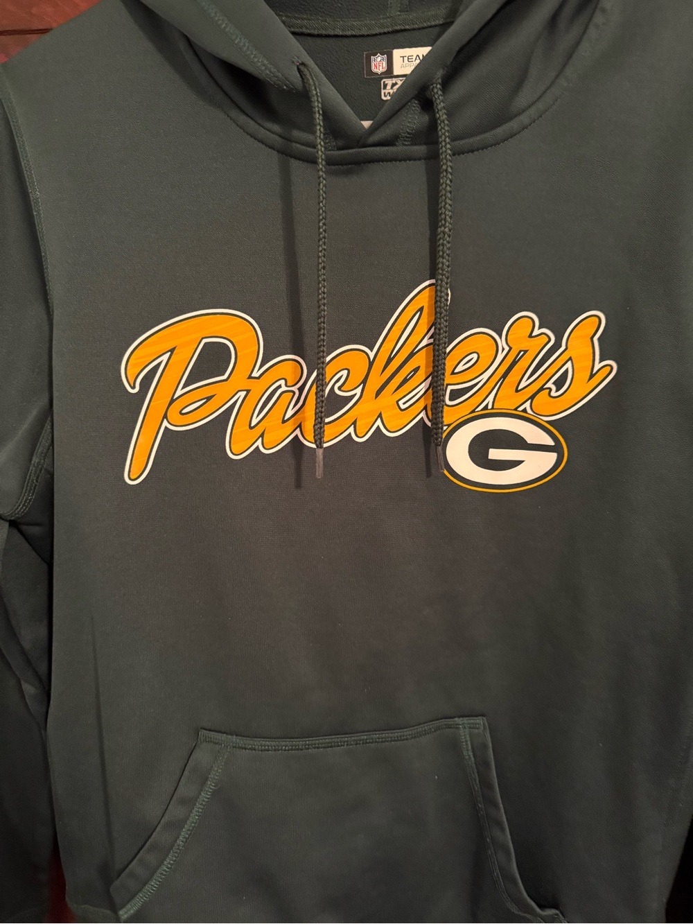 Green Bay Packers Women's Green Hooded Pullover Sweatshirt NFL Wisconsin - Picture 2 of 4